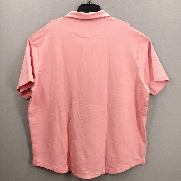 Van Camel Men's Peach Cotton Flex Polo Shirt 1/4 Zip 3XL LUX  Breathable Casual - Picture 7 of 7